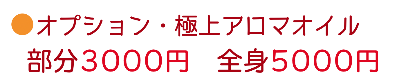 アロマオイル整体オプション